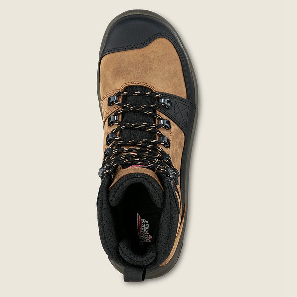 Red Wing Safety Bot Erkek - Trades - 6-Inch Waterproof Csa Toe - Kahverengi/Siyah - 12MPGJWFB